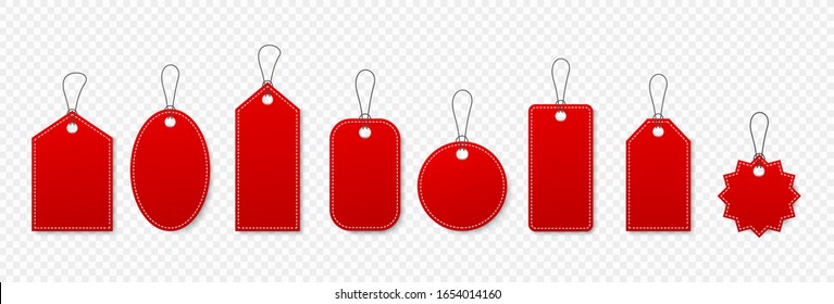 Set of sale tags and labels, template shopping labels. Blank, discount and price tags on paper. Special offer. Vintage. Vector illustration.