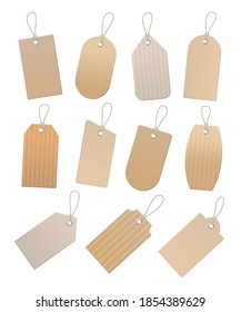Set of sale tags and labels, template shopping labels. Blank, discount and price tags on paper. Special offer. Vintage. Vector illustration.