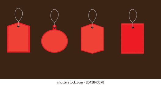 Set of sale tags and labels, template shopping labels. Blank, discount and price tags on paper. Special offer. Vector illustration.