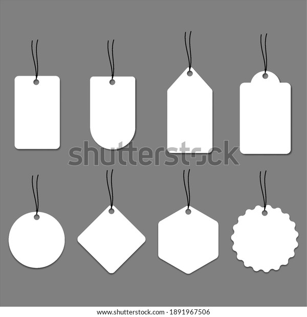 Set of sale tags and labels, template\
shopping labels. Blank, discount and price tags on paper. Special\
offer. Vintage. Vector\
illustration.