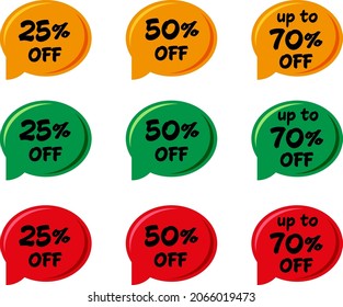 Set of sale tags, price tags