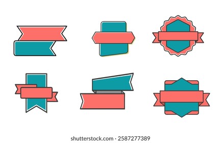 Set of Sale tags, ribbon, special offer headers, discount stickers.