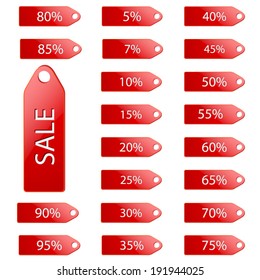 Set of sale tags. Shopping tags line icons.