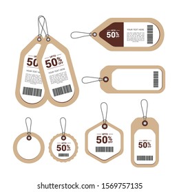 Set of sale tags with text. Limited edition, best choice, special offer.