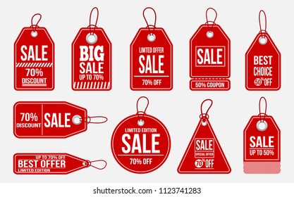 Set of sale tags with text,Labels,vector
