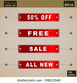 A SET of Sale tags in vector format / Special Offers Labels/ Banner SET,  Useful elements for your layout design. Premium Quality, Genuine and Satisfaction, Easy to Edit