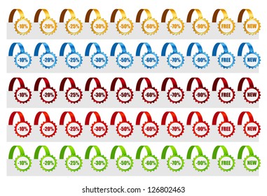 Set of Sale Tags. Vector illustration