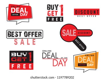 Set of sale tags with. Vector labels special offer for design banners and flyers on white background