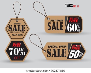 Set of sale tags with. Vector labels special offer for design banners and flyers. Isolated from the background