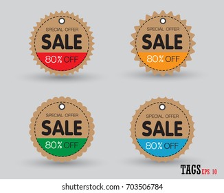 Set of sale tags with. Vector labels special offer for design banners and flyers. Isolated from the background