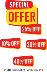 Set of Saled tag vectors for digital or print media