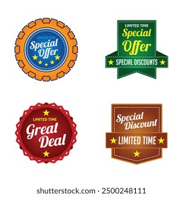 Set of Sales Badges Icon Vector Logo Template Illustration Design
