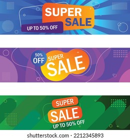 Conjunto de vector de colección de banners de ventas