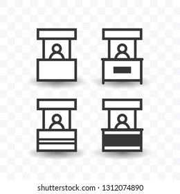 Set of sales booth icon simple silhouette flat style vector illustration on transparent background.