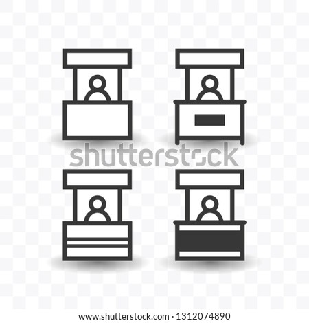 Set of sales booth icon simple silhouette flat style vector illustration on transparent background.
