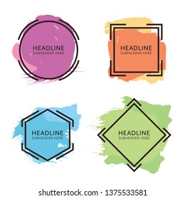 Set Of Sales Headline Banners. Headline And Sale Roundel Graphic - Vector