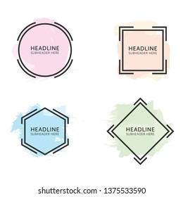 Set Of Sales Headline Banners. Headline And Sale Roundel Graphic - Vector