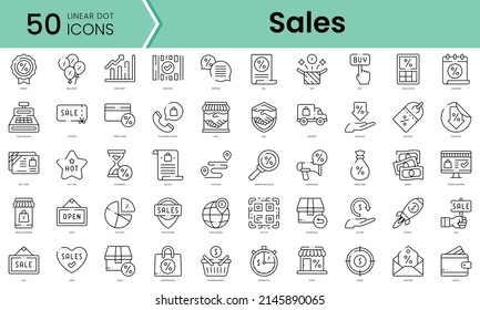 Set of sales icons. Line art style icons bundle. vector illustration