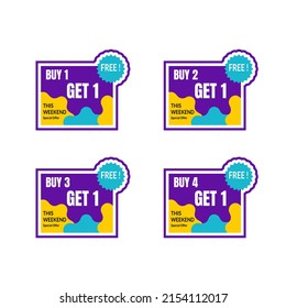 Set of Sales labels Discount label Sticker Price Promotion Vector Design