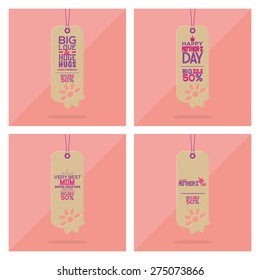 Set of sales labels for mother's day. Vector illustration