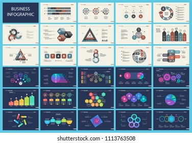 Set of sales or production concept infographic charts. Business design elements for presentation slide templates. For workflow report, advertising, banner, and brochure design.