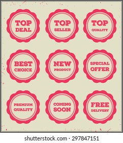 Set of sale's red badges