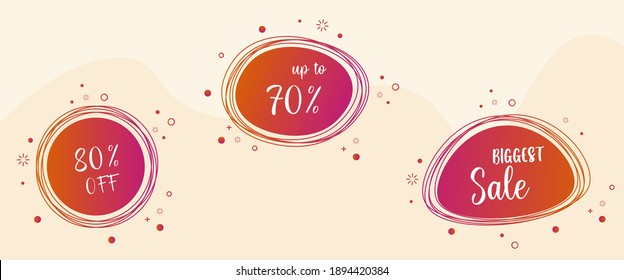 Set of sales sign in gradient for marketing and advertisement