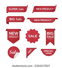 Set sales tags. Sales, discounts and special offers, colorful banners. Collection of discount labels, offer tags and sale sticker designs for advertising and promotion. Vector