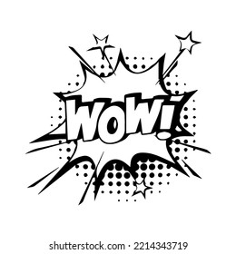 Diseños de vectores de ventas con dibujos animados, burbujas de palabras cómicas para afiches, banners de medios sociales, correos electrónicos y boletines de diseño de material promocional al estilo de arte pop: Guau