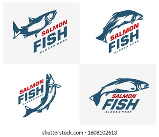 Set Salmon Fish Logo Design Vector Stock Vector (royalty Free 