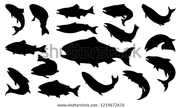 3,086 Silhouette Jumping Salmon Images, Stock Photos & Vectors ...