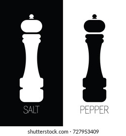 A set of salt and pepper mill icons in vector format.