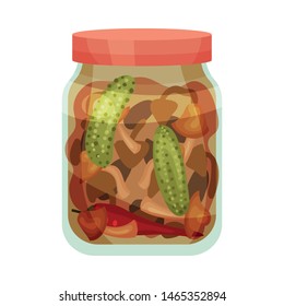 Set of salted vegetables. Vector illustration on white background.
