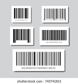 Set Of Sample Bar Codes For Scanning Icon Vector Illustration