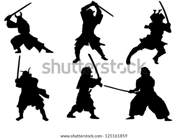 侍の武士のベクター画像シルエット のベクター画像素材 ロイヤリティフリー