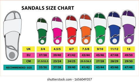 set of sandals chart size or socks chart size or measurement foot chart concept. Eps 10 vector, eps 10 vector