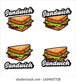 set sandwich logos. flat vector illustration . food logo