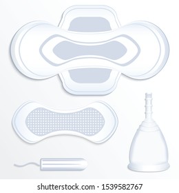 set of sanitary pads, EPS 10