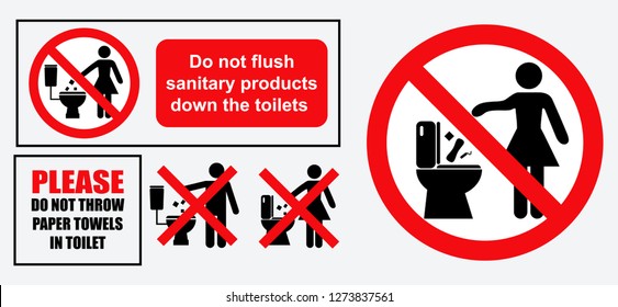 set of sanitary sign. eps vector