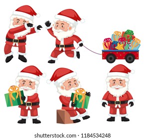 A set of santa action illustration