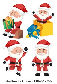 Un conjunto de ilustraciones de caracteres santa