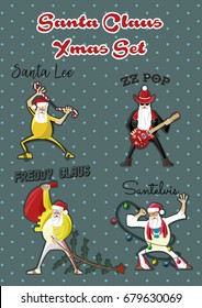 Set of Santa Claus Comic Characters