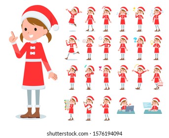 set of Santa Claus costume girl
 with who express various emotions.
It's vector art so it's easy to edit.
