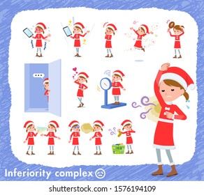 set of Santa Claus costume girl
 on inferiority complex.There are actions suffering from smell and appearance.It's vector art so it's easy to edit.
