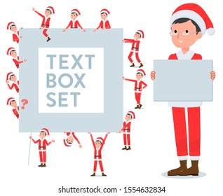 A set of Santa Claus costume men with a message board.Since each is divided, you can move it freely.It's vector art so it's easy to edit.
