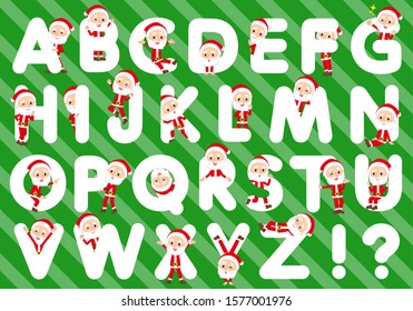 A set of Santa Claus designed with alphabet.Characters with fun expressions pose various poses.It's vector art so it's easy to edit.
