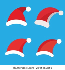 set of santa claus  hat designs