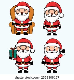A set of Santa Claus icons