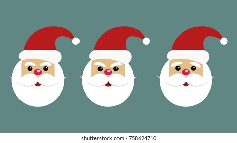 A set of Santa Claus icons with emotions. New Year and Merry Christmas.
