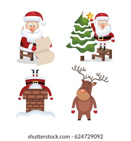 set santa claus reindeer design